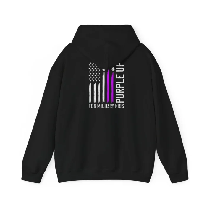 (On Back) Purple Up For Military Kids Hoodie