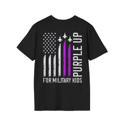 (On Back) Purple Up For Military Kids Shirt