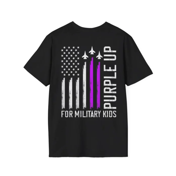 (On Back) Purple Up For Military Kids Shirt