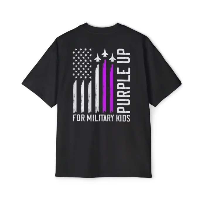 (On Back) Purple Up For Military Kids T-Shirt