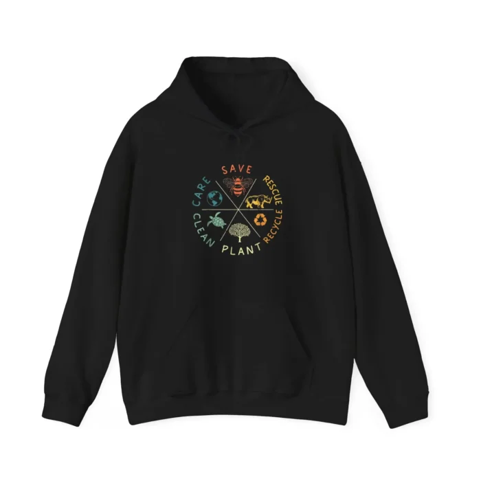 Save Bees Rescue Animals Recycle Plastic Earth Day Hoodie