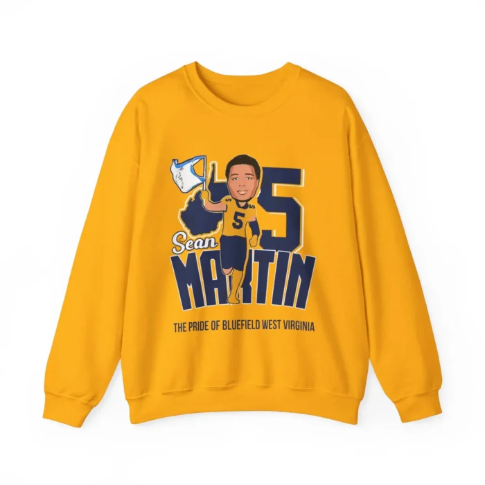 Sean Martin #05 West Virginia Mountaineers 2024 Signature Sweatshirt