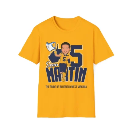 Sean Martin #05 West Virginia Mountaineers 2024 Signature t-Shirt