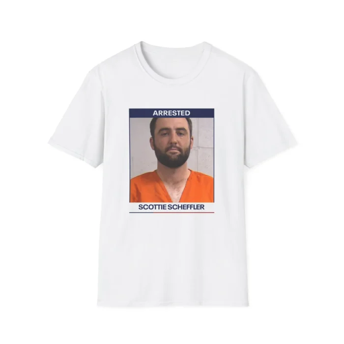 Arrested Scottie Scheffler Mug Shot t-Shirt white