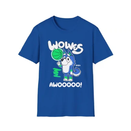 Minnesota Timberwolves Bluey Wolves Awooooo t-Shirt