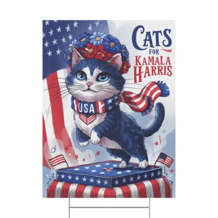 Cats For Kamala Harris Yard Sign