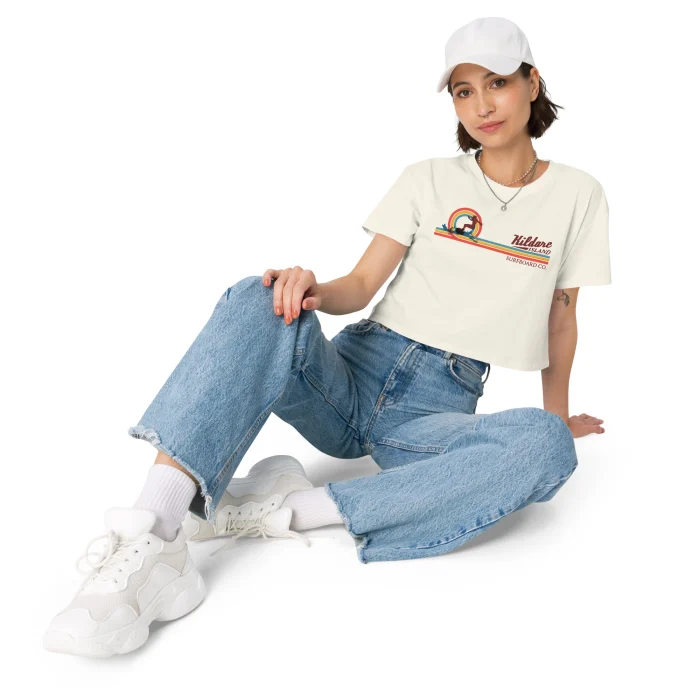Girl Surfing Kildare Island Crop Top