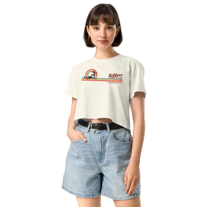 Girl Surfing Kildare Island Crop Top