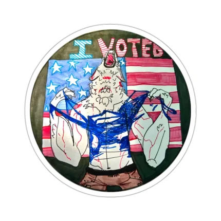 I Voted Wolf Sticker