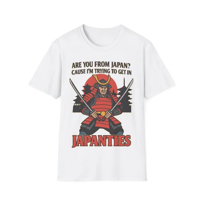 The Are You From Japan Shirt is a white tee with a bold "Are You From Japan?" graphic—ideal for sparking conversations and expressing your unique style.